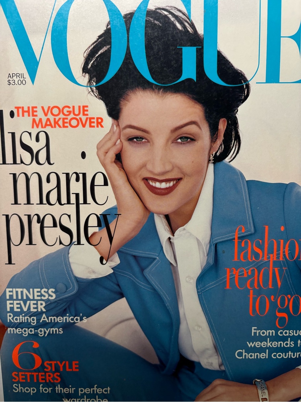 Vogue Magazine APRIL 1996 LISA MARIE PRESLEY Cover MINT condition.